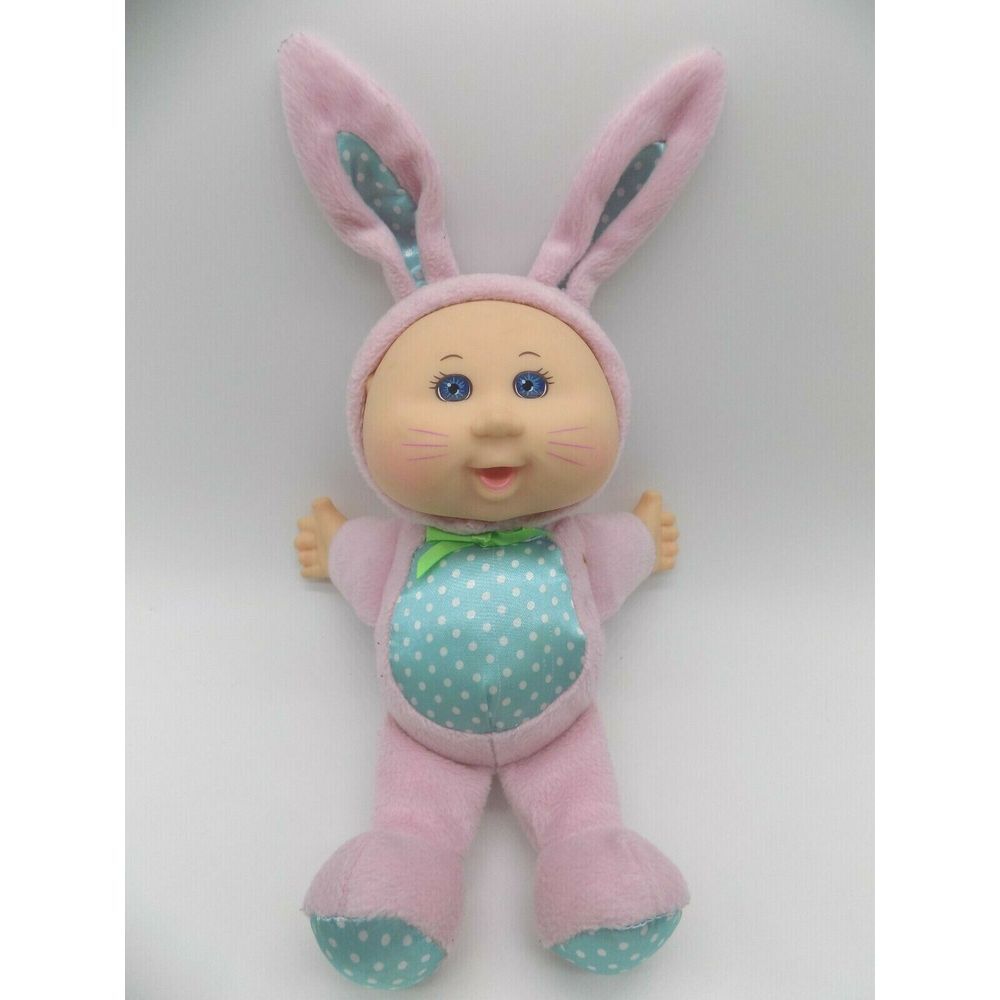 Cabbage Patch‎ Kids Cuties Pink Bunny Rabbit Plush Doll Blue Polka Dot Easter